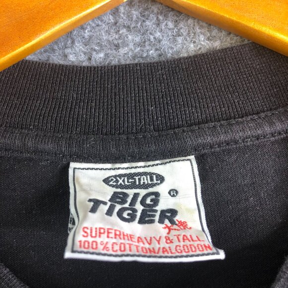 Big Tiger Shirt Mens XXL TALL Black Green Skull Money Y2K 90 Vintage Bling Rap - Picture 6 of 14